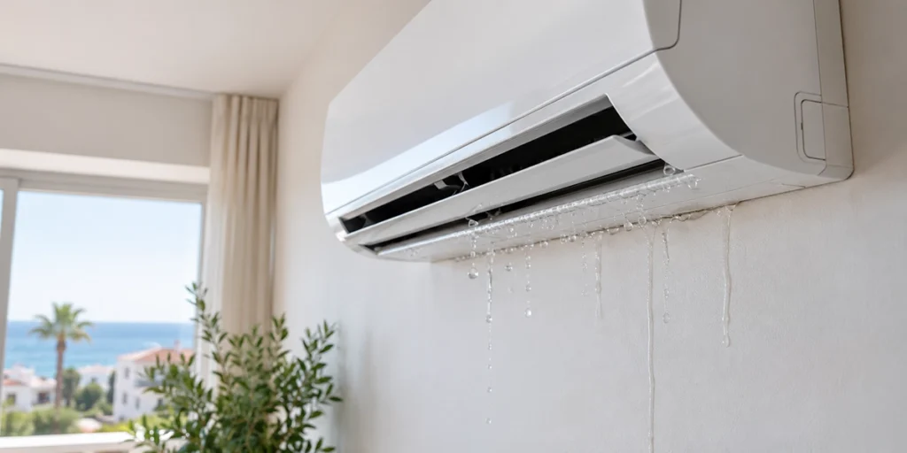 Water leaking from an air-conditioning unit in Cyprus